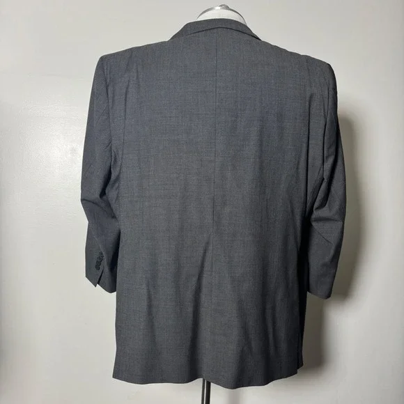 Awearness Kenneth Cole Suit Mens 52R W48x30 Grey Wool Executive Fit 2-Button
